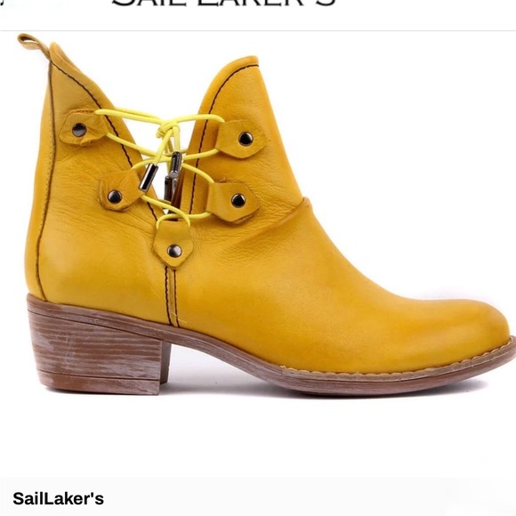 Vibrant Yellow Ankle Booties - Picture 4 of 4